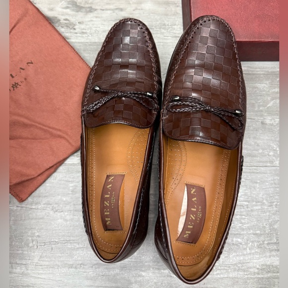Mezlan Brown Woven Leather Loafers main image 6